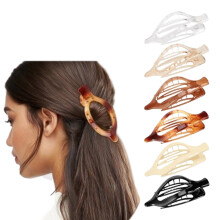 Elegantes pinzas planas para el cabello, tono neutro, paquete de 6