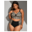 Plus size tweedelig bikini badpak retro geruit hoog 1