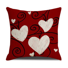 Housse de coussin rouge Saint-Valentin 45 x 45 cm