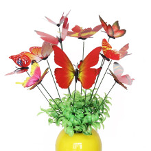 Estacas de jardín para mariposas, metal resistente a la oxidación, 12 unidades, color rojo.