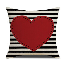 Housse de coussin rouge Saint-Valentin 45 x 45 cm