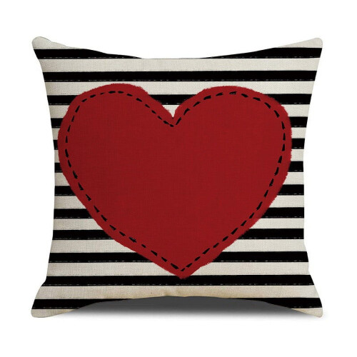 Housse de coussin rouge Saint-Valentin 45 x 45 cm