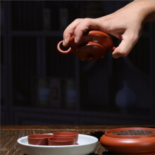 120ml Chaozhou Vermilion Clay Teapot - Half Handmade Tea Set