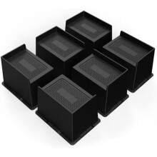 Rehausseurs de lit robustes 5 pouces, 6Â 000 lb, paquet de 6, noirs