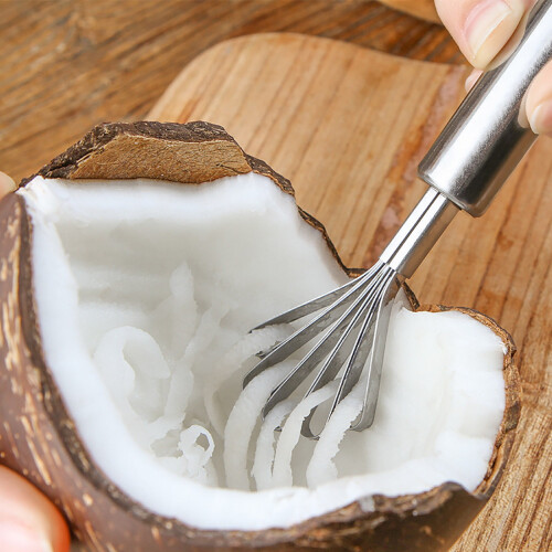 Grattoir à noix de coco en acier inoxydable avec base à ventouse et