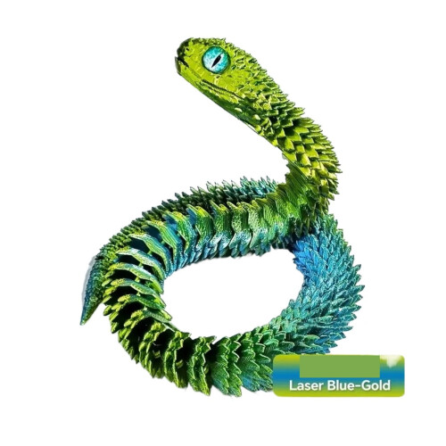 3D-utskriven ormfigur med rörliga leder 60 cm