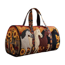 Sac de voyage matelassé en polyester 45 cm style bohème, idéal pour un week-end.