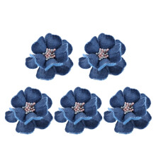 Denim flowers for DIY clothing and accessories 5 pcs