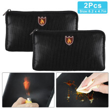 Fireproof Document Bag Waterproof Zipper Pouch 2 pcs