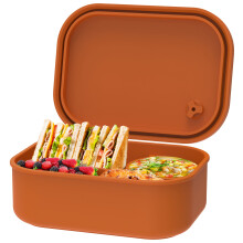 Caja de almacenamiento de alimentos de silicona de 500 ml con 4 compartimentos