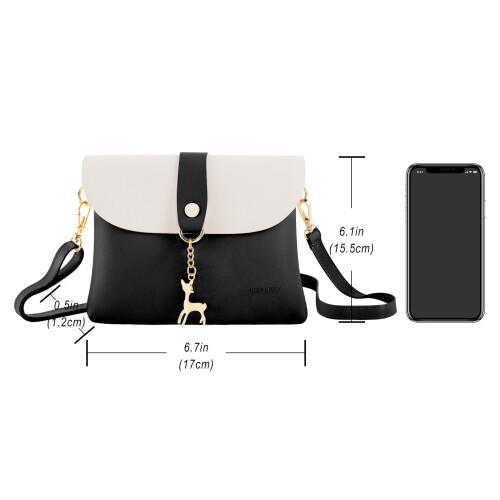 Bolsa transversal pequena em couro PU para meninas com pingente. 1