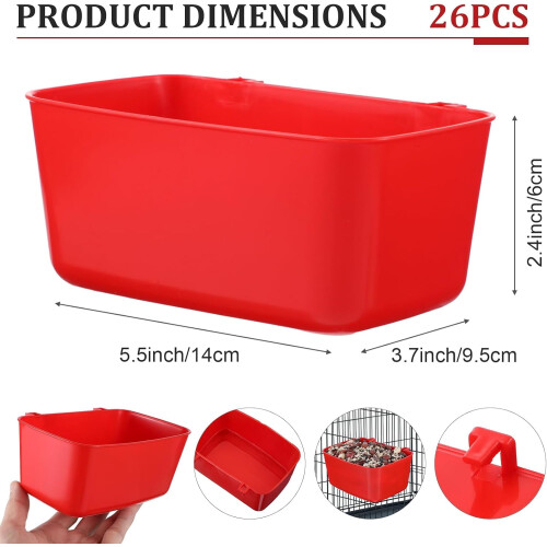 Kippenvoerbak Rood 18oz 26 stuks