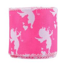 Fita adesiva floral com corações rosa para artesanato e presentes.