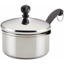Stainless Steel Straining Saucepan Silver 1-Quart