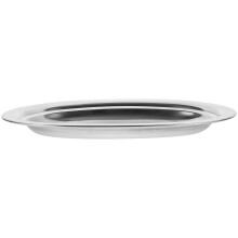Plat de service ovale en acier inoxydable (1 pièce)
