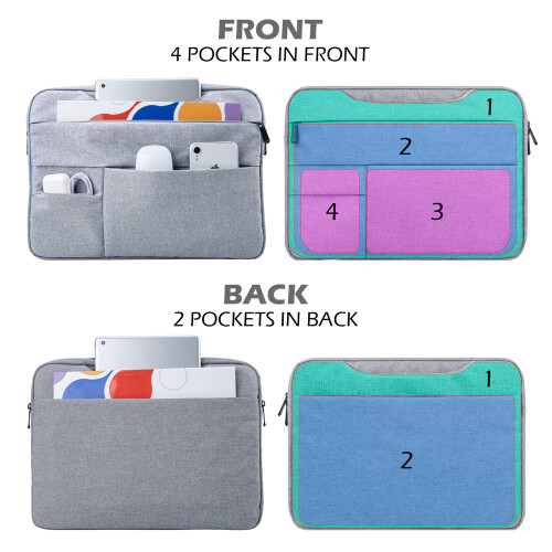 Laptophoes 14 inch, grijs, waterdicht 2