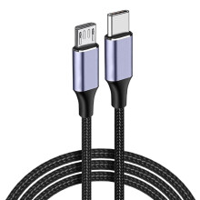 Cabo USB-C para USB-A com revestimento em nylon trançado, 2.4A, 480Mbps