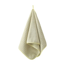 Fluweel gestreepte badhanddoek voor volwassenen, groen, superzacht en absorberend.