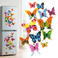 3D sommerfugle vægdekorationssæt med magneter 6 stk.