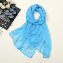 Sciarpa da donna in chiffon azzurro cielo, leggera, estiva