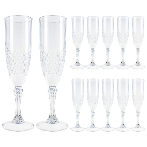 Copas de champán de plástico de 207 ml (12 unidades)