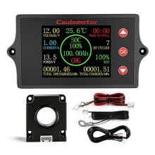 Hall-Coulometer 8-100V voor Elektrische Voertuigen, Spannings- en Stroommonitor, Accutester, 2 Meter Datakabel, 100A Hall-Sensor