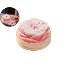 Vela de cera de soja con aroma a rosas para mujer, con forma de flor.