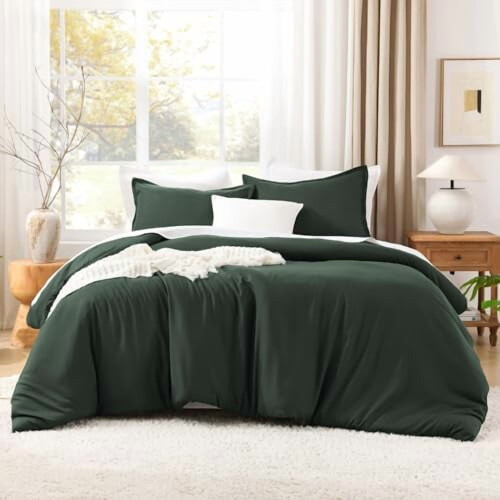 Forest Green Comforter Set Full Size 3-Piece
