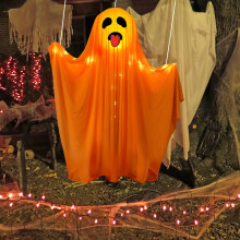 Decorazione di Halloween a forma di fantasma da appendere con luci a LED