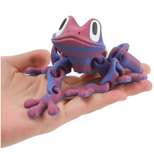 Aimant de réfrigérateur grenouille articulée imprimée en 3D rose (1 pièce)