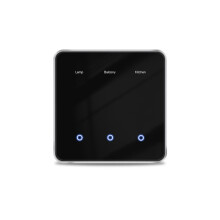 Zigbee DIY Naamschakelaar EU Volledig Zwart Touch Panel Display Scherm Lichtschakelaar Werkt met Tuya Life App 3 Gangs
