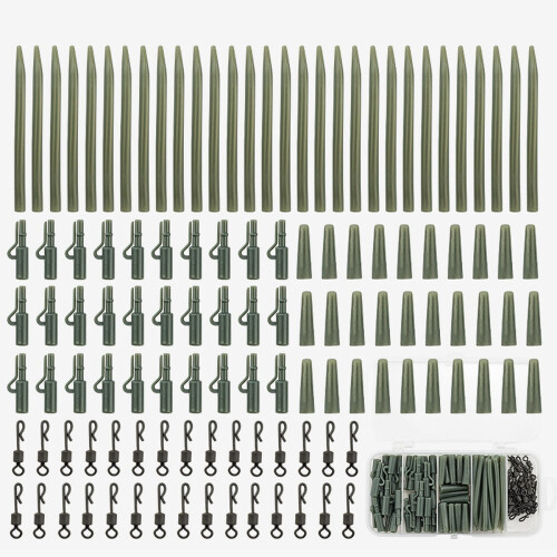 Kit de pêche à la carpe avec clips de sécurité (100 pièces)