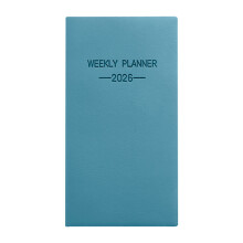 Agenda de bolso A6 2026, planejador semanal e mensal em couro.