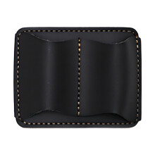 Porta-canetas em couro para caderno - Preto