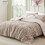 Light Taupe Floral Comforter Set Twin/Twin XL 2-Piece 2