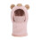 Scaldacollo con cappuccio in pile rosa con orecchie di animale 1