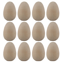 Minkissy, décorations en bois naturel en forme d'œuf d'oiseau, 12 pièces