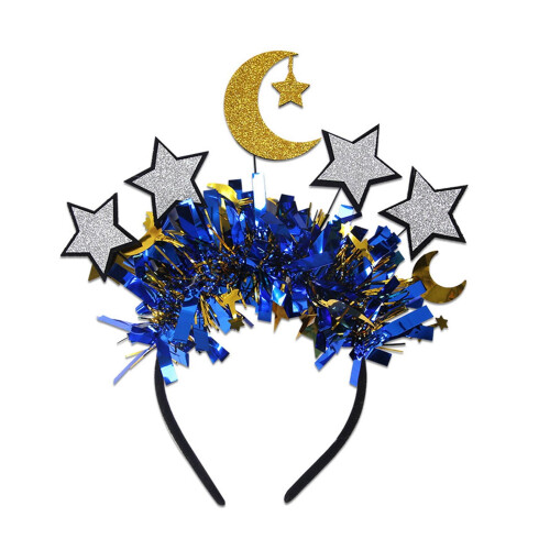 Tiara portátil com estrela e lua para decoração de Eid.