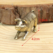 Figura miniatura de cerdo antiguo de latón (1 pieza)