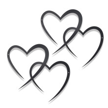 Conjunto de 2 piezas para mujer para el Día de San Valentín: decoración de pared con forma de corazón en color negro.