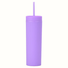 16oz Slim Doppelwandiger Kunststoffbecher mit Deckel