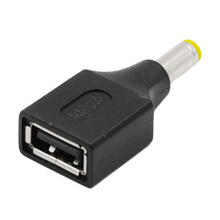 Adaptador USB A hembra a enchufe de alimentación con múltiples conectores