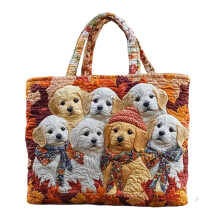 Borsa tote vintage da donna con stampa animalier, grande capacità