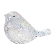 Fuglefigur i krystallglass, dyredekorasjon, 1 stk.