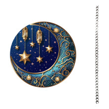 Ακρυλικό μενταγιόν τοίχου Moon Festival με μεταλλική αλυσίδα
