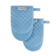 Guantes de cocina de silicona con diseño de asteroide, color azul (paquete de 2)