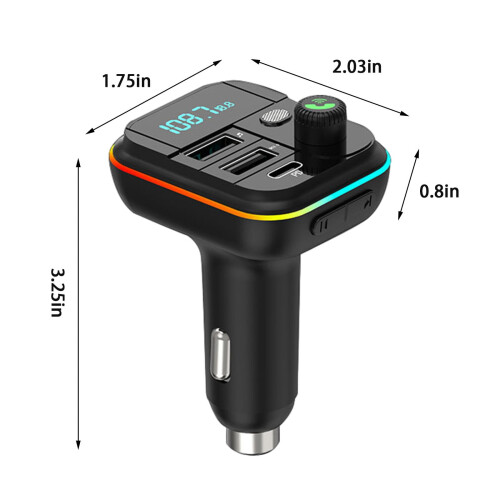 Caricabatterie da auto Bluetooth da 60 W con display digitale 2