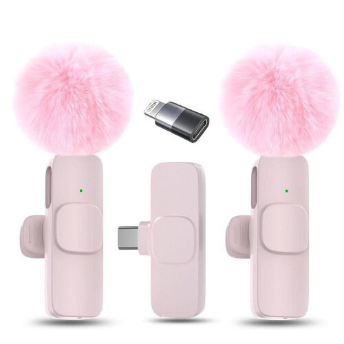 Kabelloses Ansteckmikrofon für iPhone, Android, iPad (2 Stück)