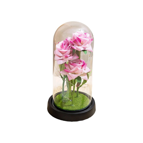 LED-nattlys med konservert rose, 8,5 tommer