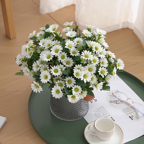 Fiori di gerbera in seta resistenti ai raggi UV, 21 pezzi